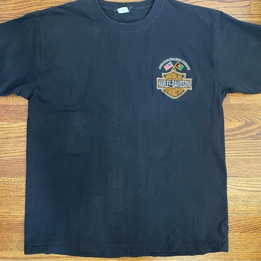 Harley Davidson Embroidered Tee Operation Enduring Freedom Mehtarlam Afghanistan